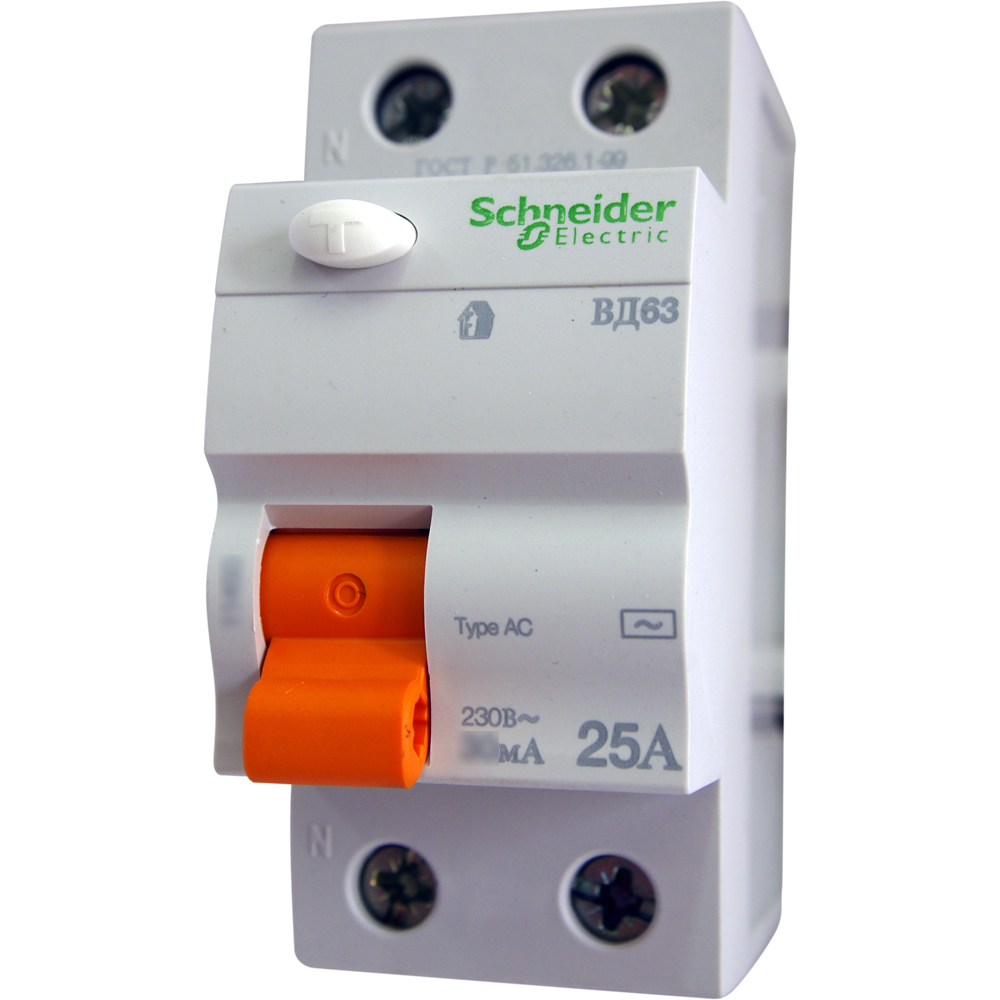 УЗО  ВД63 2P 30mA 25A Домовой Schneider Electric