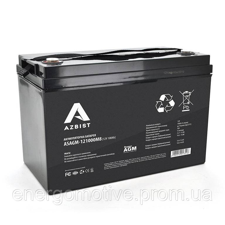 Аккумулятор Azbist AGM ASAGM-121000M8, 100ah