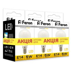 Світлодіодна лампа Feron LB-95 5W E14 2700K 3шт. в упаковці