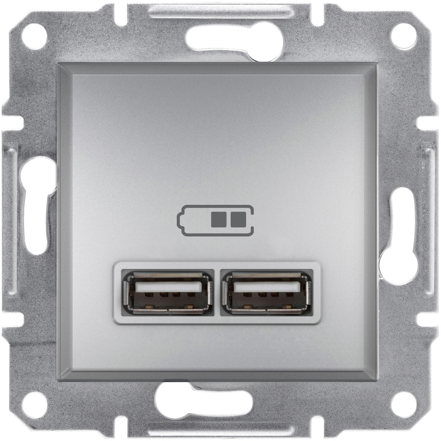 USB заряджання 2,1А/2х1,05А алюміній Asfora