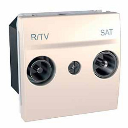 Розетка TV/FM-SAT индивидуальная 10-2400 MHZ (2 модуля Слоновая кость Unica)