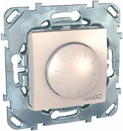 СветоРегулятор поворотно-нажимной 40-1000W (2мод. Слоновая кость Unica)