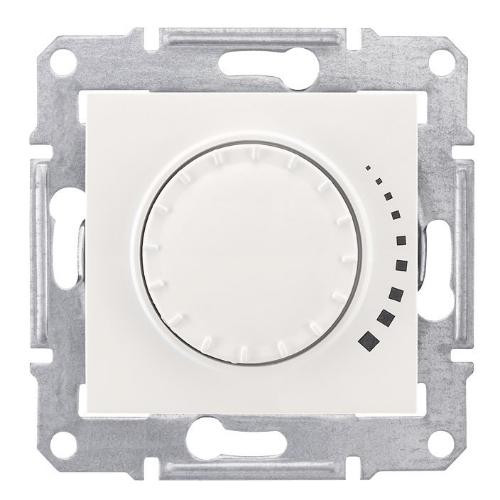 Светорегулятор поворотно-нажимной  проходной, для индуктивной нагрузки 60-500Вт/ВА (белый) SEDNA Schneider Electric