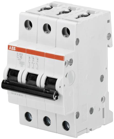 Автоматический выключатель S203-C16 3Р 16А C 6kA ABB