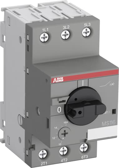 Автомат защиты двигателя MS116-1.6 1.0-1.6A  0.37/0.55кВт (400V AC3) ABB